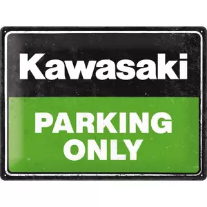 Plåtaffisch 30x40cm Kawasaki Endast parkering-1