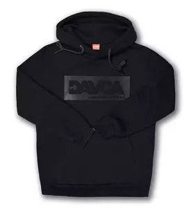 Pamut kapucnis pulóver DAVCA fekete logó L - B-02-02-L
