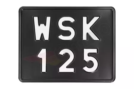 Tablica rejestracyjna WSK 125 czarna - 671244