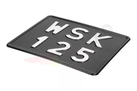 Placa de matrícula WSK 125 preta-2