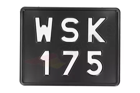 Placa de matrícula WSK 175 negra - 671246