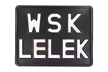 Chapa de matrícula WSK LELEK preta - 671248