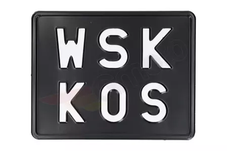 Placa de matrícula WSK KOS negra - 671266
