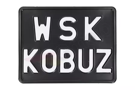 Chapa de matrícula WSK KOBUZ preta - 671268