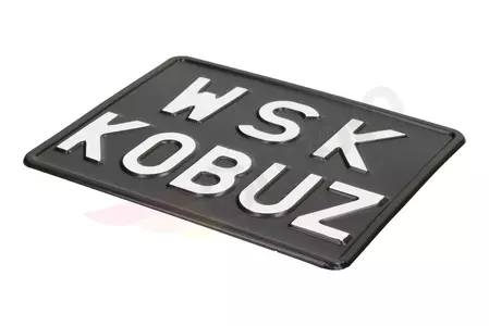 Placa de matrícula WSK KOBUZ negra-2