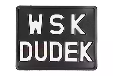 Plăcuță de înmatriculare WSK DUDEK negru - 671269