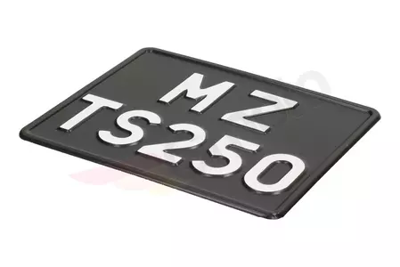 Placa de matrícula MZ TS 250 preta-2