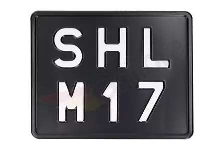 SHL M17 tabuľka s evidenčným číslom čierna - 671275