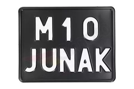 Plaque d'immatriculation JUNAK M10 noire - 671278
