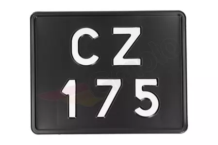 CZ 175 tabuľka s evidenčným číslom čierna - 671280