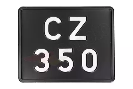 Placa de matrícula CZ 350 preta - 671281