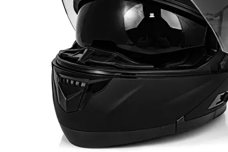 "Vini Atakama" žandikaulio motociklininko šalmas juodas matinis XS-11