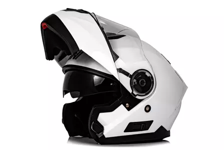 "Vini Atakama" motociklininko žandikaulio šalmas baltas blizgus XS