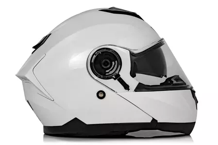 Capacete de motociclista Vini Atakama branco brilhante M-4
