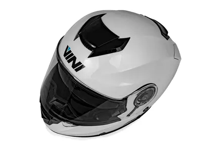 "Vini Atakama" baltas blizgus motociklininko šalmas M-8