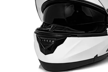 Vini Atakama λευκό γυαλιστερό κράνος σιαγώνων μοτοσικλέτας XL-10