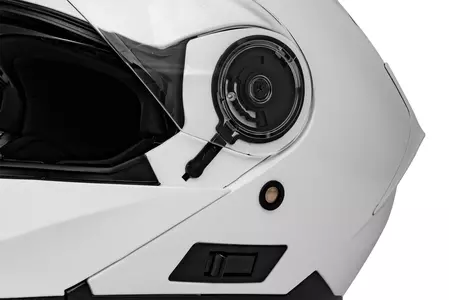 Vini Atakama balta spīdīga XL motocikla ķivere ar žokli-11