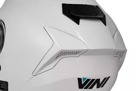 "Vini Atakama" baltas blizgus XL motociklininko žandikaulio šalmas-12