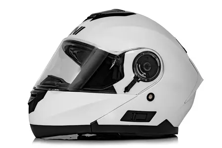 Cască de motocicletă cu mandibulă Vini Atakama albă lucioasă XL pentru motociclete-3
