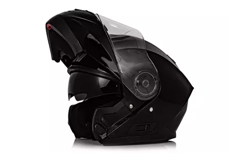 Vini Atakama mandíbula casco de moto negro brillante M