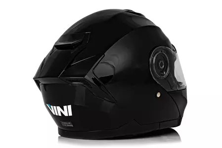 Vini Atakama mandíbula casco de moto negro brillante M-6