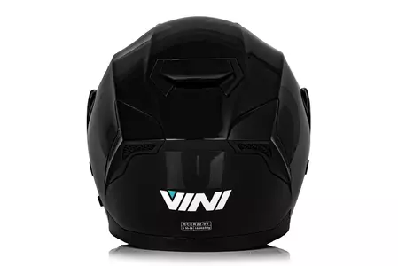 Vini Atakama mandíbula casco de moto negro brillante M-7