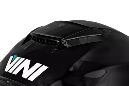 Vini Atakama žandikaulio motociklininko šalmas juodas blizgus M-9