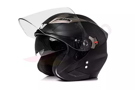 "Vini Corse" atviras motociklininko šalmas juodas matinis XS-3