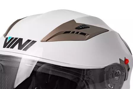 "Vini Corse" atviras motociklininko šalmas baltas blizgus XS-10