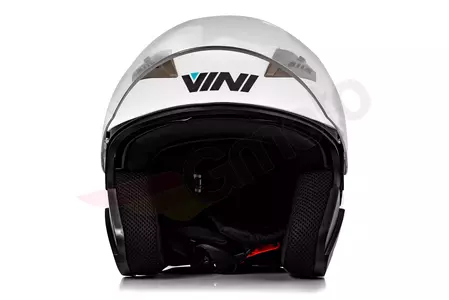 "Vini Corse" atviras motociklininko šalmas baltas blizgus XS-3