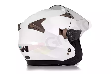 "Vini Corse" atviras motociklininko šalmas baltas blizgus XS-6