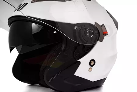 "Vini Corse" atviras motociklininko šalmas baltas blizgus XS-9