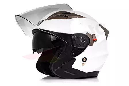 "Vini Corse" atviras motociklininko šalmas baltas blizgus S