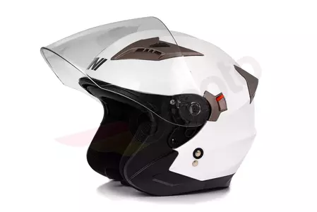 Capacete de motociclista aberto Vini Corse branco brilhante M-2