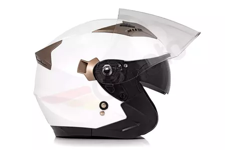 Vini Corse atvērtā motociklista ķivere balta spīdīga XL-5