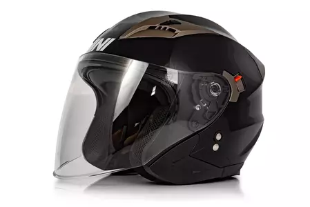Vini Corse öppen motorcykelhjälm blank svart XS-3