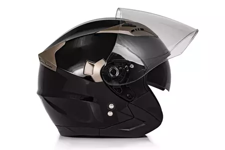 Vini Corse öppen motorcykelhjälm blank svart XS-5