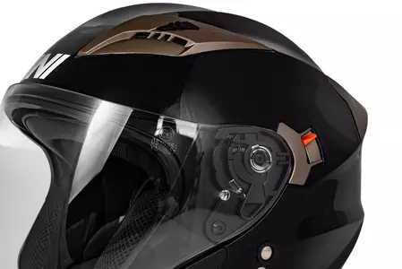 "Vini Corse" atviras motociklininko šalmas juodas blizgus L-10