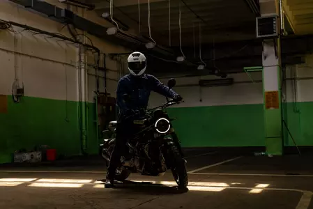 "Vini Aero" integralus motociklininko šalmas baltas blizgus XS-15