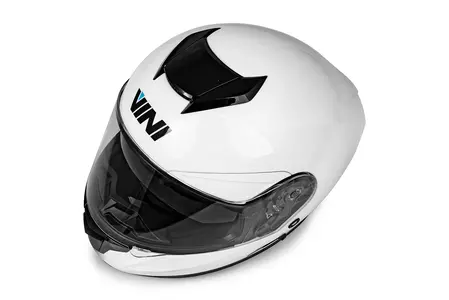 "Vini Aero" integralus motociklininko šalmas baltas blizgus XS-7