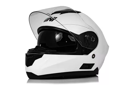 "Vini Aero" integruotas motociklininko šalmas baltas blizgus S
