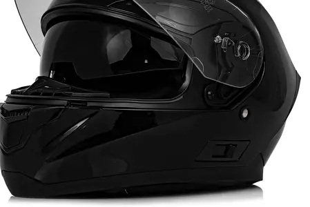 "Vini Aero" integralinis motociklininko šalmas blizgiai juodas XS-10