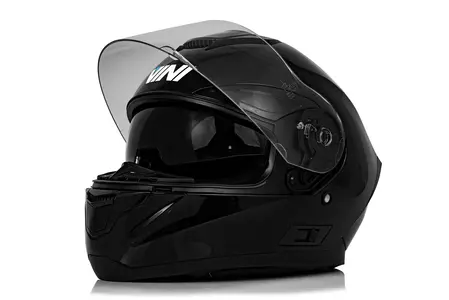 Vini Aero integrālā motocikla ķivere spīdīgi melna XS
