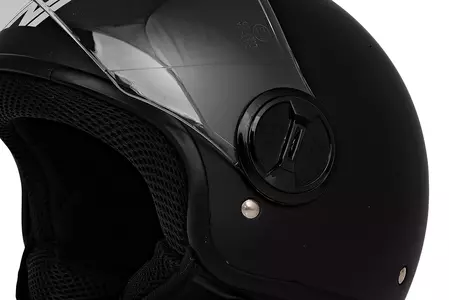 "Vini Bazz" atviras motociklininko šalmas juodas matinis XS-8