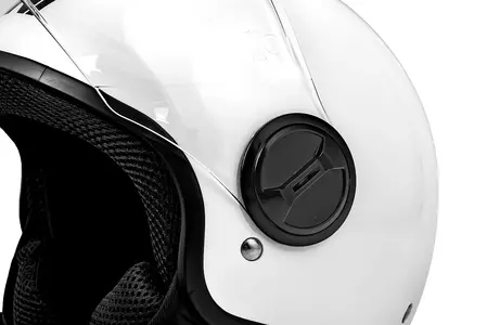 Vini Bazz motociklista ķivere ar atvērtu seju balta spīdīga XS-8