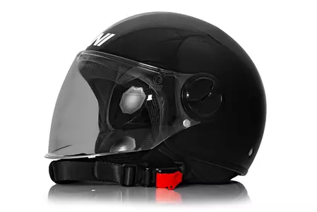 Vini Bazz motorcykelhjelm med åbent ansigt, blank sort XS