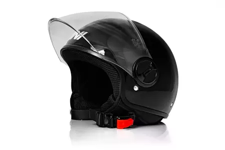 Vini Bazz motorcykelhjelm med åbent ansigt, blank sort XS-2
