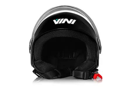 Vini Bazz motorcykelhjelm med åbent ansigt, blank sort XS-3