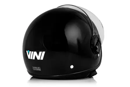 Vini Bazz motorcykelhjelm med åbent ansigt, blank sort XS-5