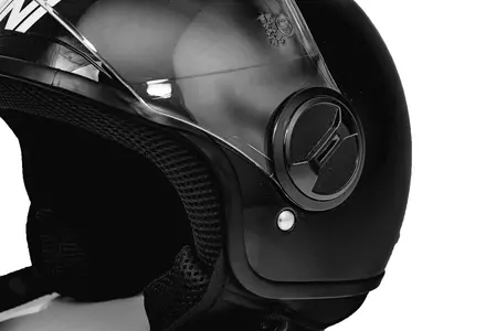 Vini Bazz cască de motocicletă cu fața deschisă negru lucios XS-9
